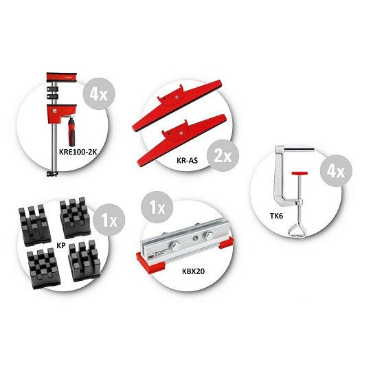 Bessey REVO KRE100-2K – 4er-Set Vollflächenschlüssel für Empfindliche Bauteile