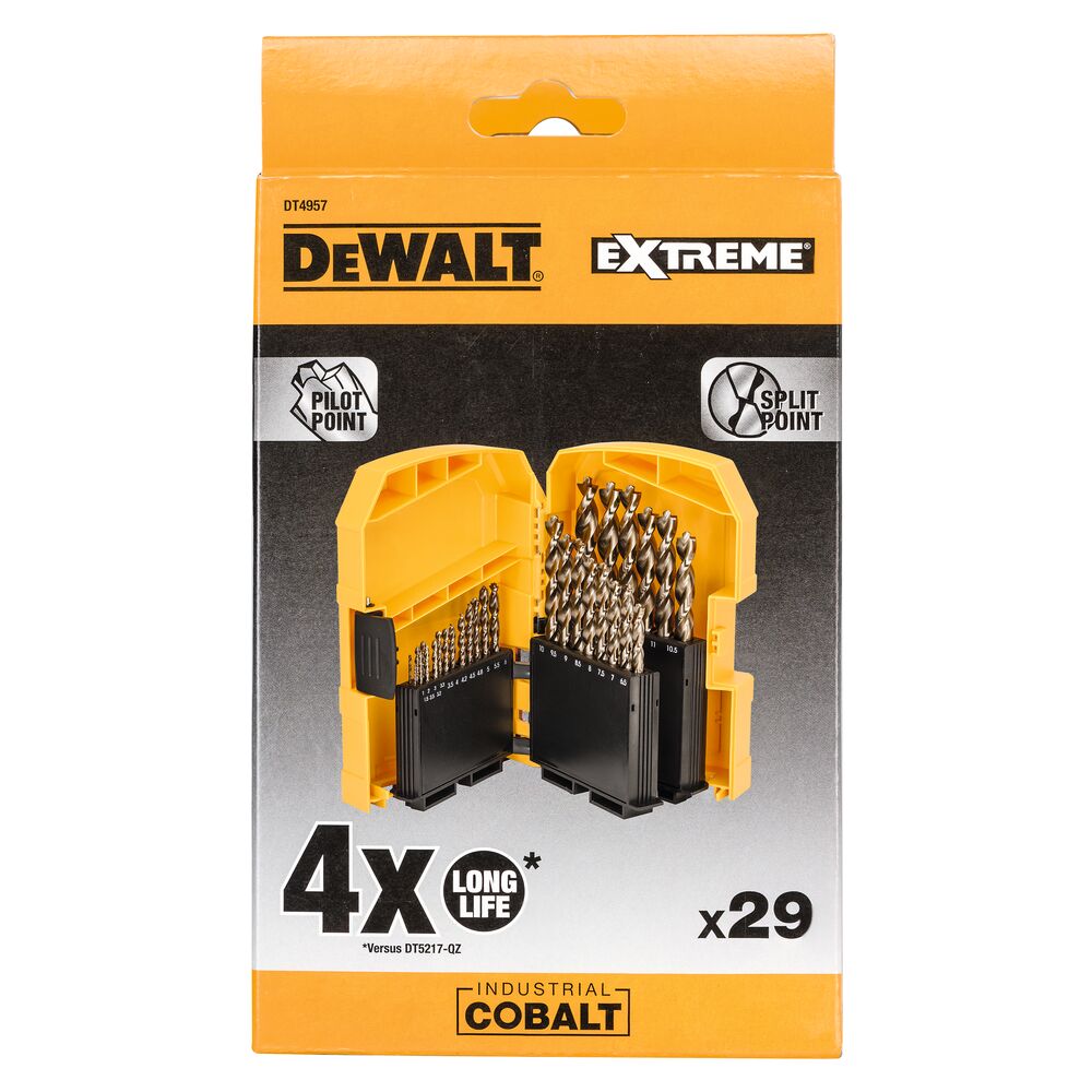 DeWalt HSS-Co Extreme Metallbohrer Set 29 Stück – Hohe Verschleißfestigkeit und Vielseitigkeit