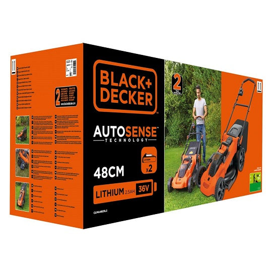 Black Decker Rasenmäher CLMA4825L2-QW 3-In-1 Bis 600 m2