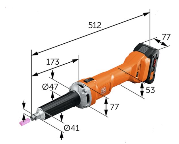 Fein Geradschleifer AGSZ18-280LBL Bürstenloser Motor 18 V