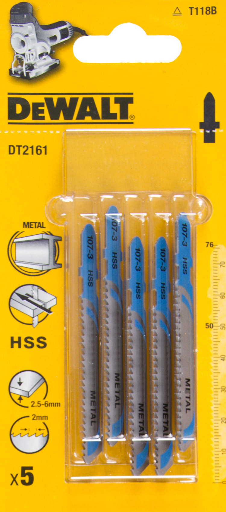 DeWalt Stichsägeblätter DT2161-QZ 18 V 76 mm BiMetal