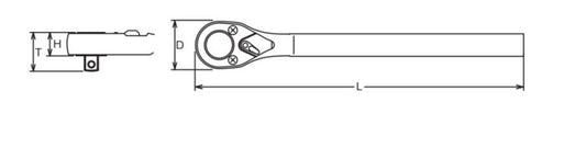 KOKEN + Handratsche + 6749-1000 + 3/4 Zoll + Ergonomisch