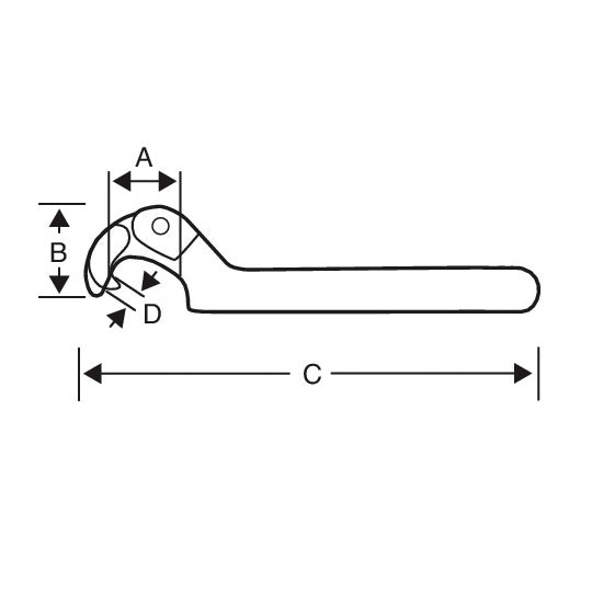 Bahco Hakenschlüssel 40B-32-75 0 V Robustes Gelenkig Kompakt