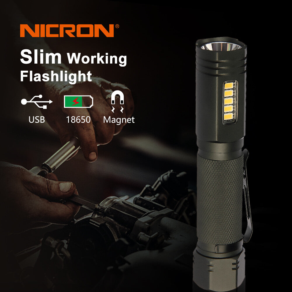 NICRON Taschenlampe WL81 1000 LM Weißlicht Starker Magnet