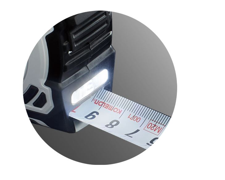 Komelon Maßband PLD85 8 m Integriertes LED-Licht Robust