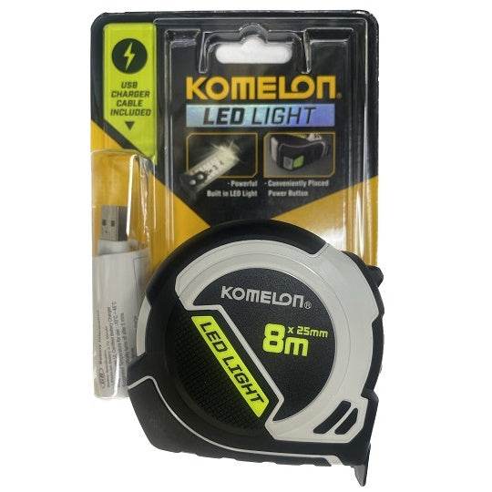 Komelon Maßband PLD85 8 m Integriertes LED-Licht Robust