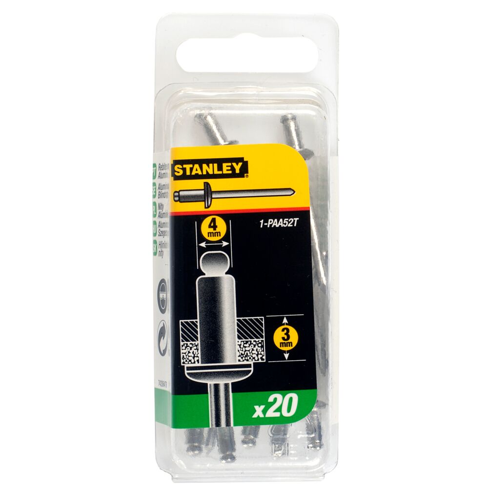 Stanley Nieten Aluminium 4x3mm Korrosionsbeständig Box