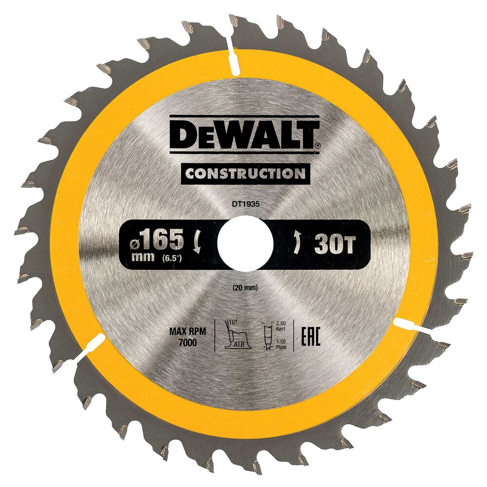 DeWALT DT1935-QZ Kreissägeblatt – Hochwertige Sinterkarbid-Zähne für Langlebigkeit