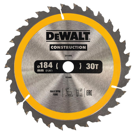 DeWALT Holzsägeblatt DT1940-QZ Hartmetallbestückt Präzision