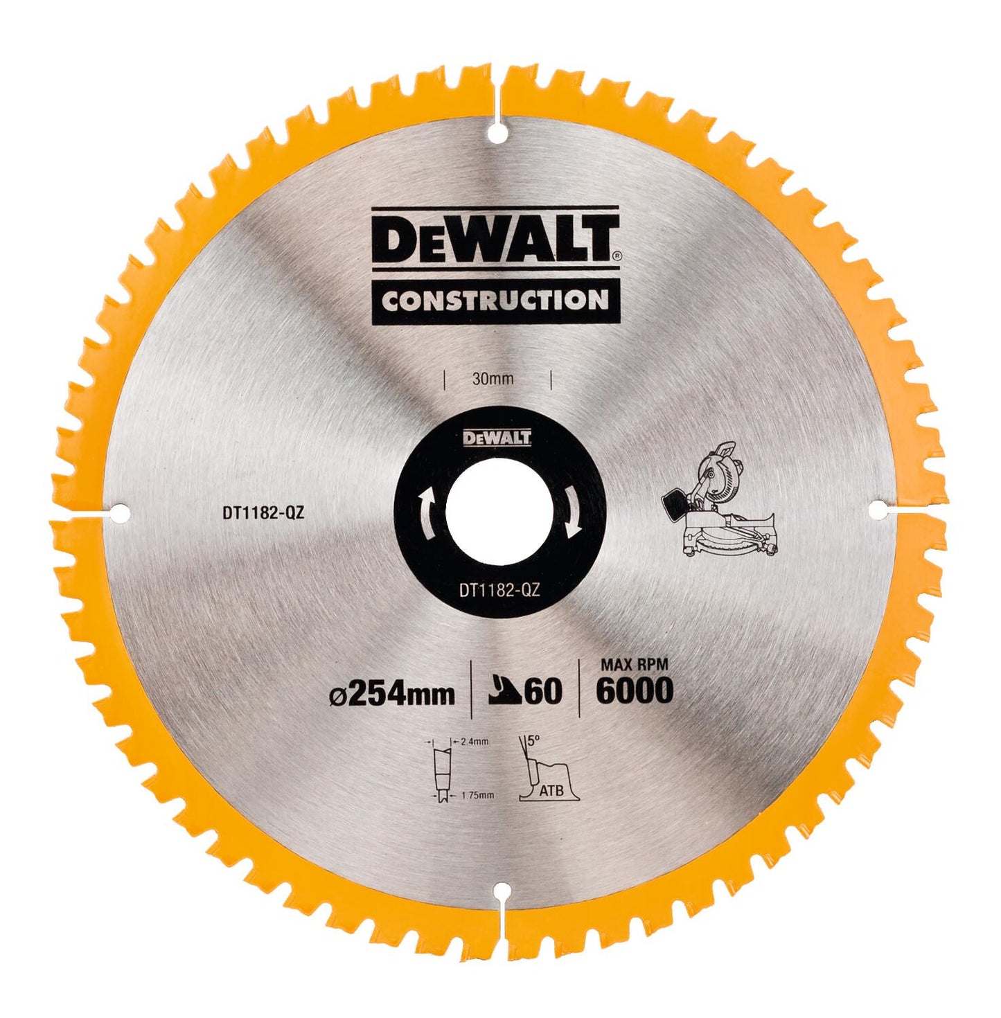 DeWALT Sägeblatt DT1182-QZ 18 V 60 Zähne Holzwerkstoffe Set
