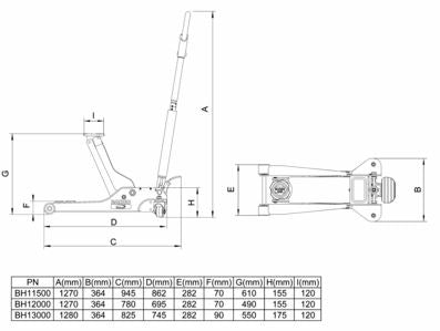BAHCO Hebebühne BH12000 230 V 2 t Tragkraft Robuste