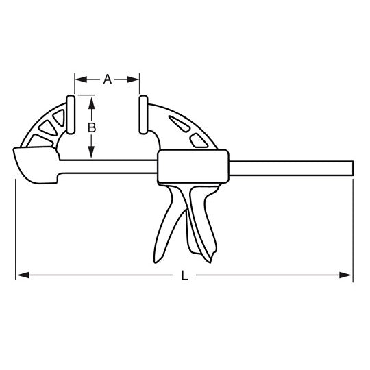 Bahco Klemme QCG-300 18 Volt 125 kg Spannkraft Set