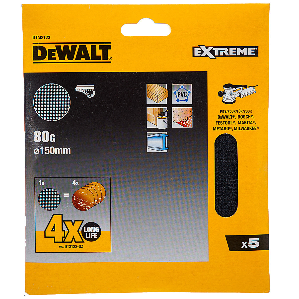 DeWALT DTM3123 Schleifpad – Hochwertiges Nylongewebe für Langlebigkeit
