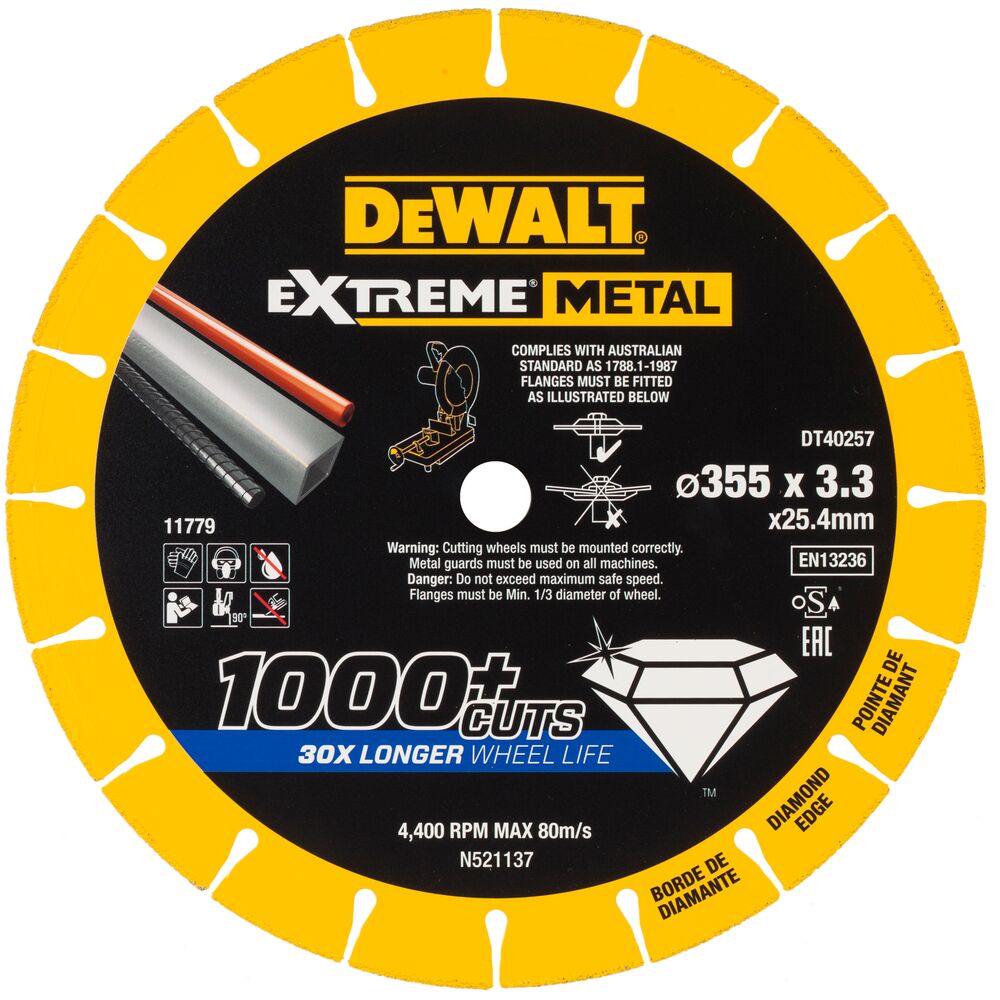 DeWalt Diamant-Trennscheibe DT40257 – Hohe Lebensdauer für Stahl und Metall
