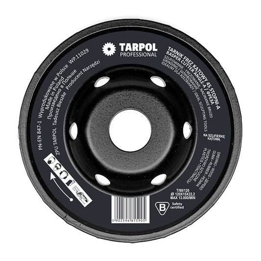 TARPOL Raspel 45 Grad Grat Holz Kunststoff Präzise Schleifen