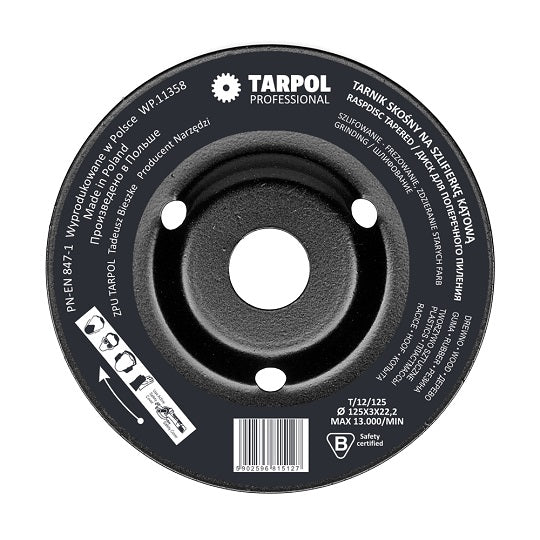 TARPOL Raspel T-12 Holz Gummi für Winkelschleifer Kompakt