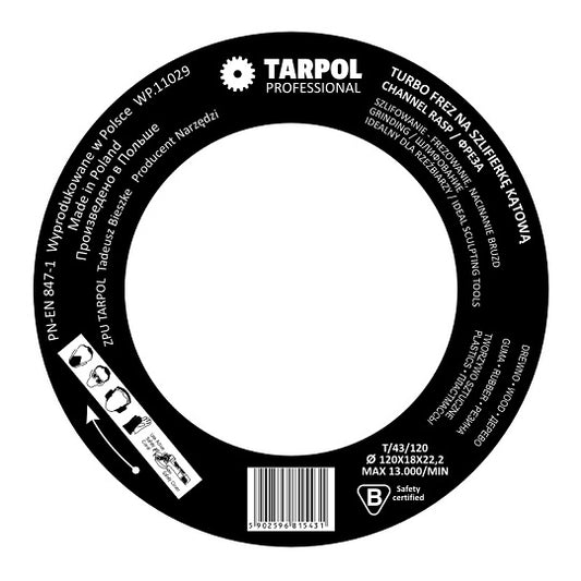 TARPOL Turbo-Schleifraspel T-43 Holz Und Kunststoff
