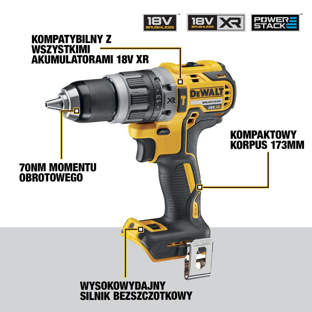 DeWalt Bohrhammer DCD796E1T-XJ 18 V 15Faches Drehmoment