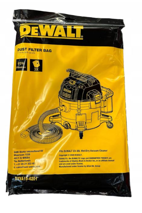 DeWalt Papierbeutel AT-DXVA19-4201 18 V 3 Stk Für Renovierung
