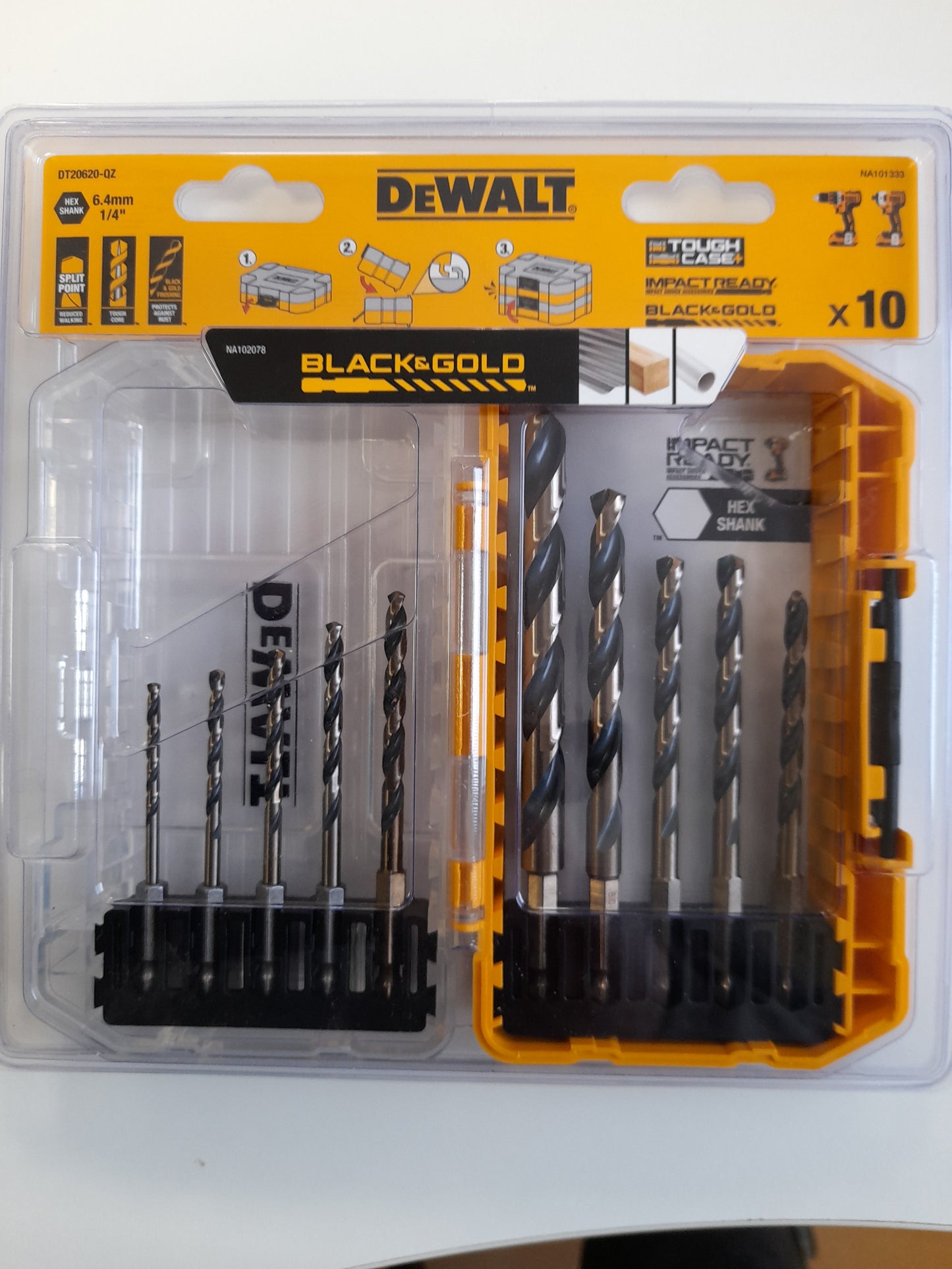 DeWALT Metallbohrer DT20620-QZ 18 V 10-Tlg HSS Set