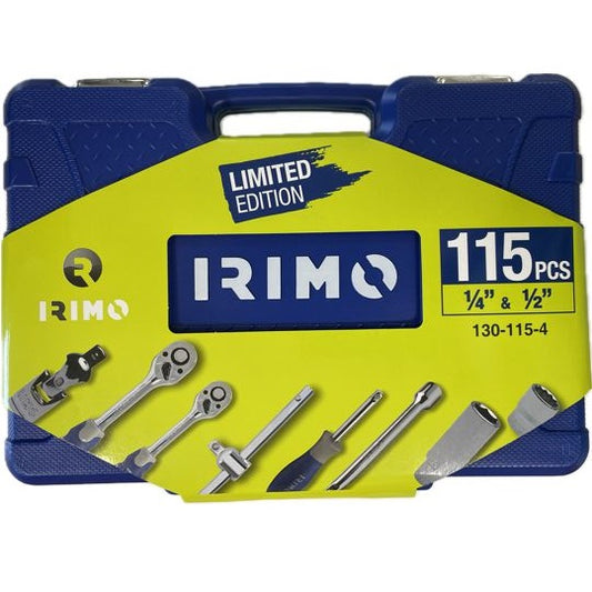 IRIMO Steckschlüssel-Set 115Teilig 1/4 Zoll 1/2 Zoll