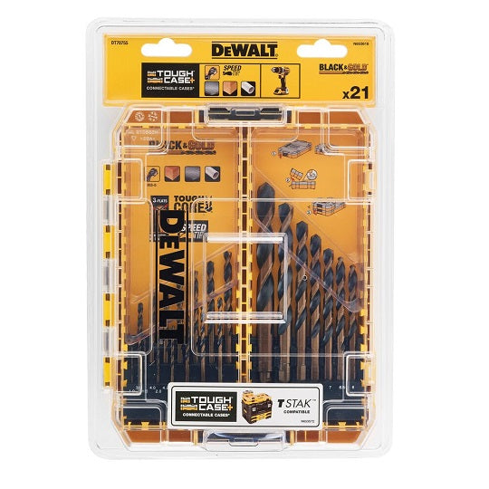 DeWALT 21-teiliger Metall-Bohrer-Satz HSS-G Black & Gold – Präzises Bohren mit Speed Tip