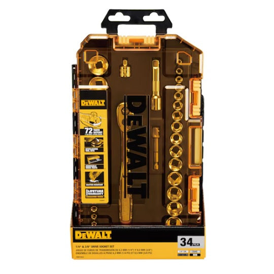 DeWALT Knarrenset 18 V 34-tlg Für Mechaniker Profi Set