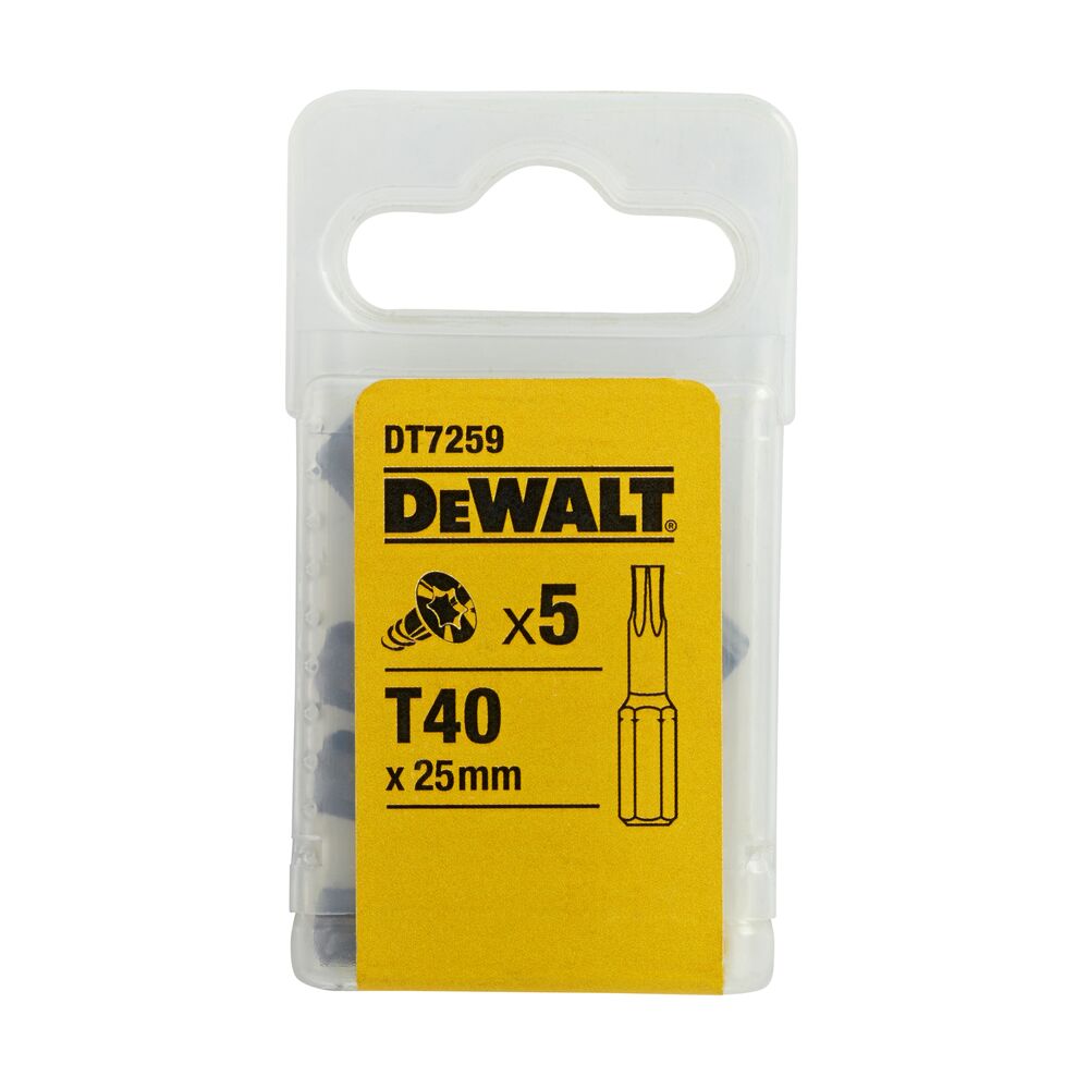DeWalt DT7259-QZ – Satz Mit 5 Stück 1/4 Zoll Torx Schrauben TX40