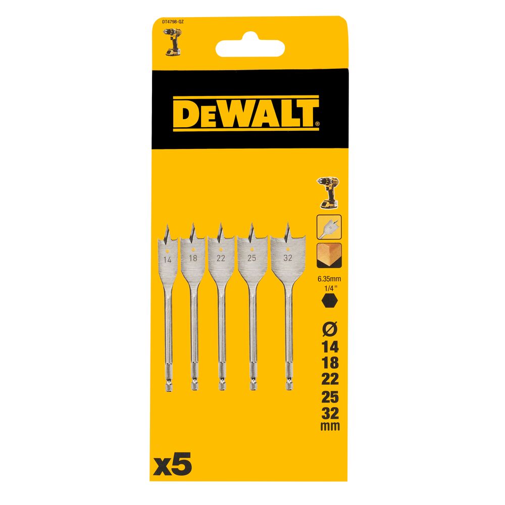 DeWalt DT4798-QZ – Set Mit 5 Präzisionsbohrern Für Saubere Löcher