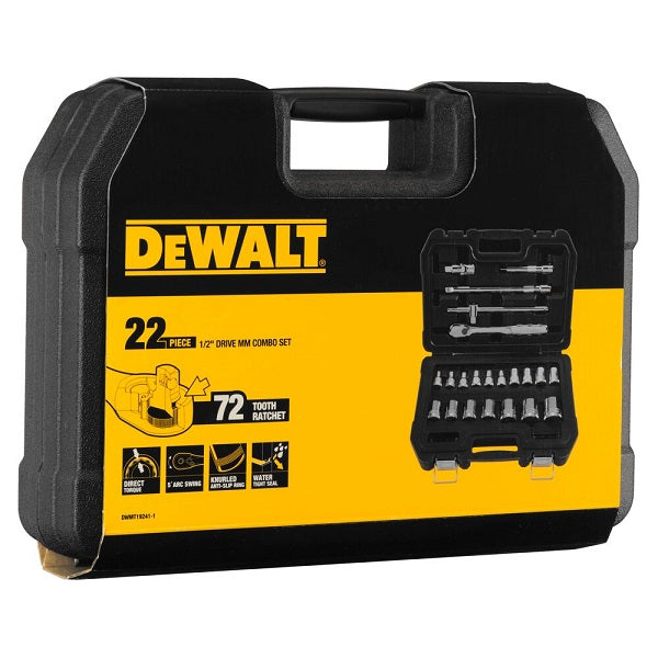 DeWALT 22-teiliger Satz 1/2"-Ratschensteckschlüssel – Professionelles Set In Praktischem Koffer