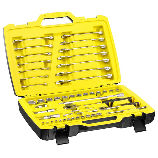 Stanley FATMAX Steckschlüsselsatz 50 Teile – Vielseitiges Handwerkszeug für 1/4 und 1/2 Zoll