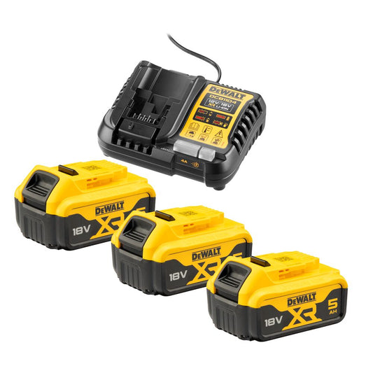 DeWALT DCB1104P3-QW – Set Mit 3 18V Li-Ion 50Ah Akkus Und Ladegerät