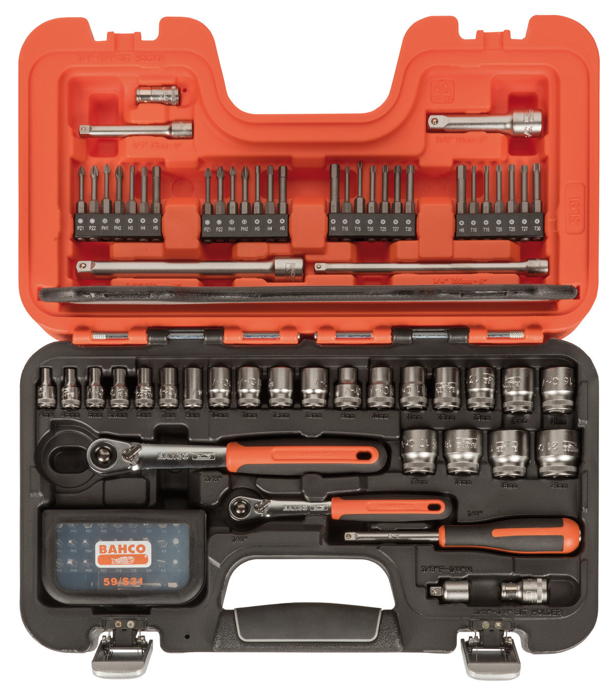 Bahco Steckschlüsselsatz SL91 18 V 91teilig Kompakt Set