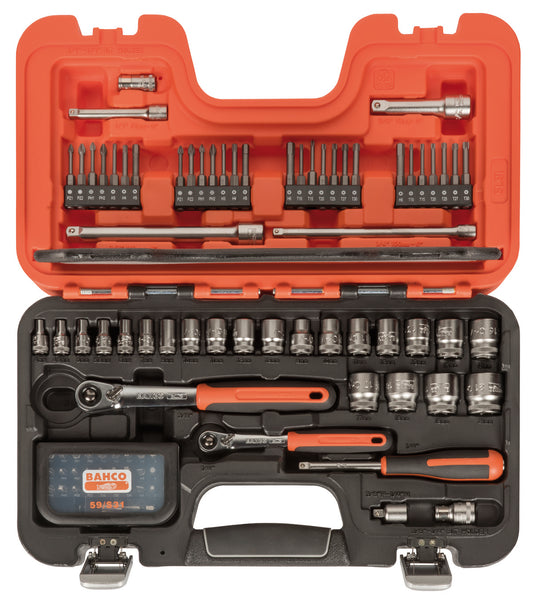BAHCO SL91 Steckschlüssel Satz – 91 Teile Mit 1/4 Zoll Und 3/8 Zoll Werkzeugen