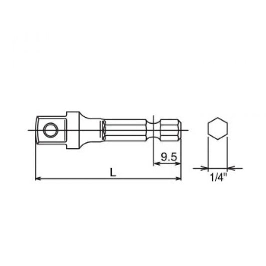KOKEN Steckschlüsseladapter Viertel Zoll Profi Adapter