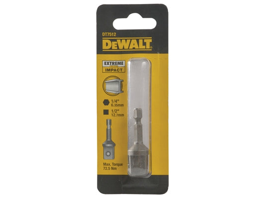 DeWalt Adapter für Steckschlüssel DT7512-QZ – Professioneller Sechskant auf Vierkant Adapter