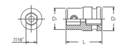 Koken 14134 Schlagadapter 1/2 Zoll – Kompatibel Mit 7/16 Zoll Rädern