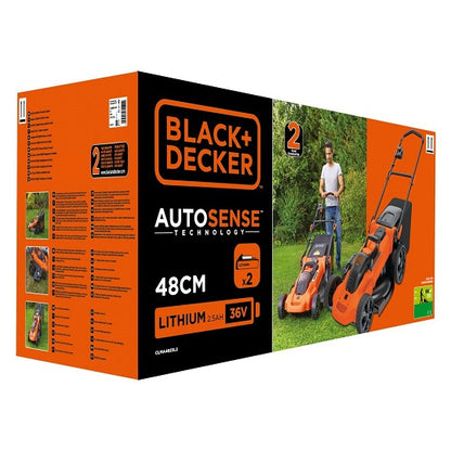 Black Decker Rasenmäher CLMA4825L2-QW 3-In-1 Bis 600 m2