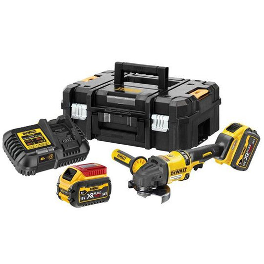 DeWALT Akku-Elektroschleifer FlexVolt 125 mm – Starker 54V Li-Ion Akku für Metall- und Steinbearbeitung