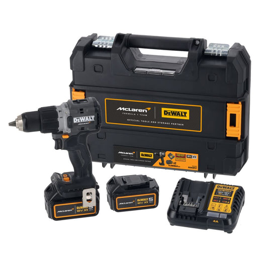 DeWalt DCD85MP2T-QW McLaren-Edition – Leistungsstarker 18V Akku-Bohrhammer mit 2-Gang-Getriebe