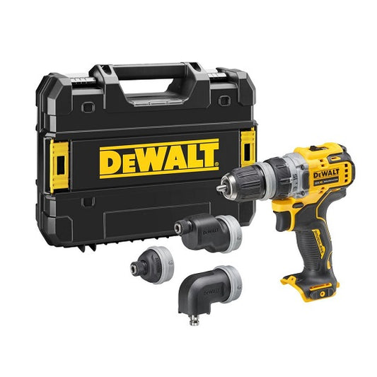 DeWALT Akku-Bohrschrauber DCD703NT-XJ – 4 Austauschbare Köpfe für Vielseitigen Einsatz