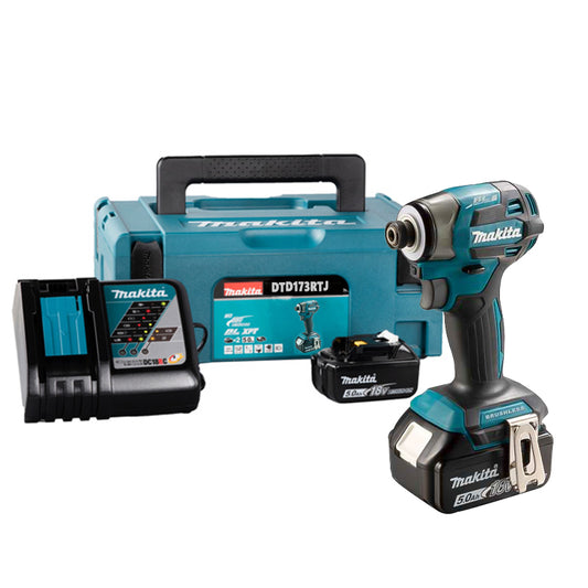 Makita DTD173RTJ 18V-Akku-Schlagschrauber – Elektronischer 4-Stufiger Geschwindigkeitsschalter