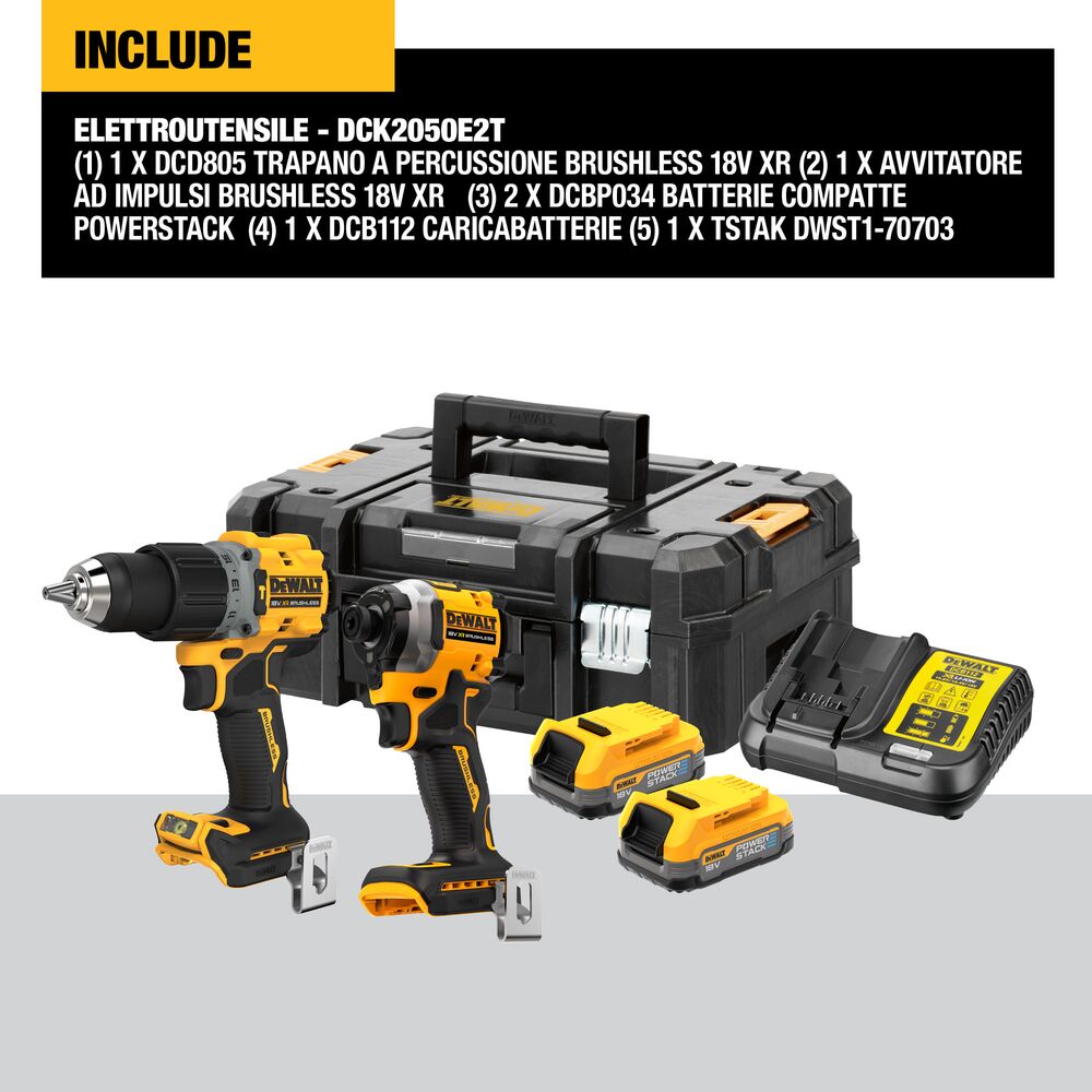 DeWalt Kombi-Set DCK2050E2T 20 V Bürstenloser Antrieb Set
