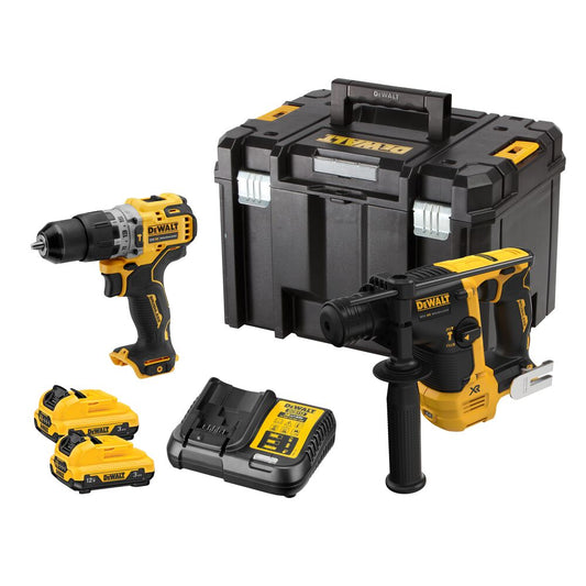 DeWALT Akku-Kombi-Set DCK2102L2T-QW – Leistungsstarkes 12V XR Werkzeugset mit 2x3,0Ah Akku