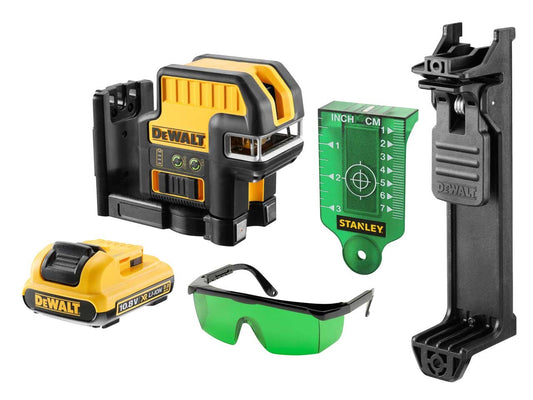 DeWALT DCE0825D1G-QW – Kabelloser Selbstnivellierender 5-Punkt- und Kreuzlinienlaser mit Grünem Strahl