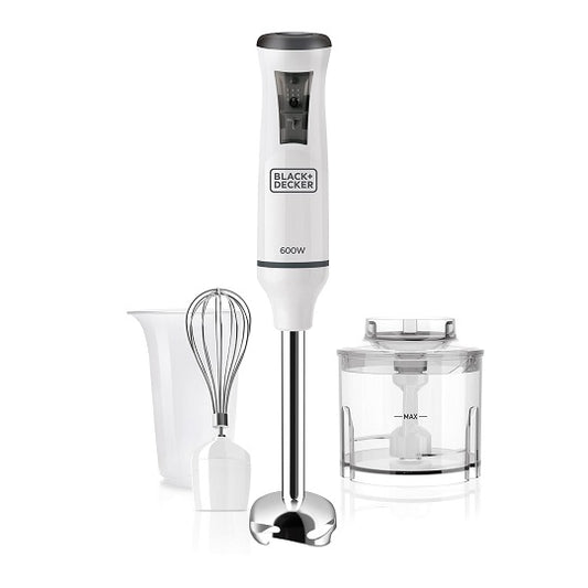 Black+Decker Stabmixer ES9160070B – Leistungsstarker 600W Mit Zerkleinerer und Schneebesen
