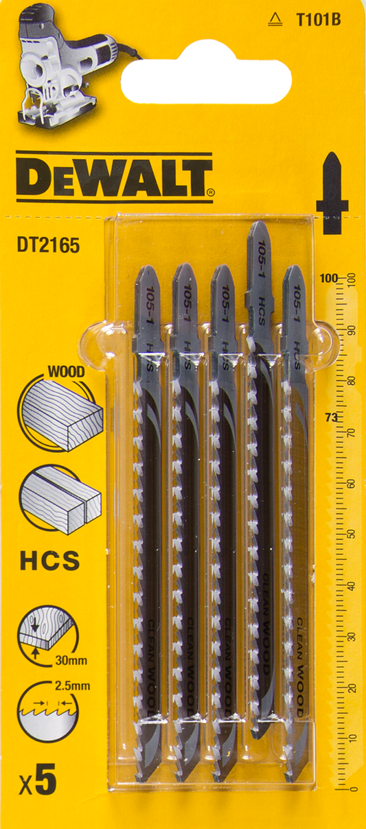 DeWalt 100-mm-Stichsägeblätter DT2165-QZ – Hochwertige Bimetall-Konstruktion für Holzschnitt