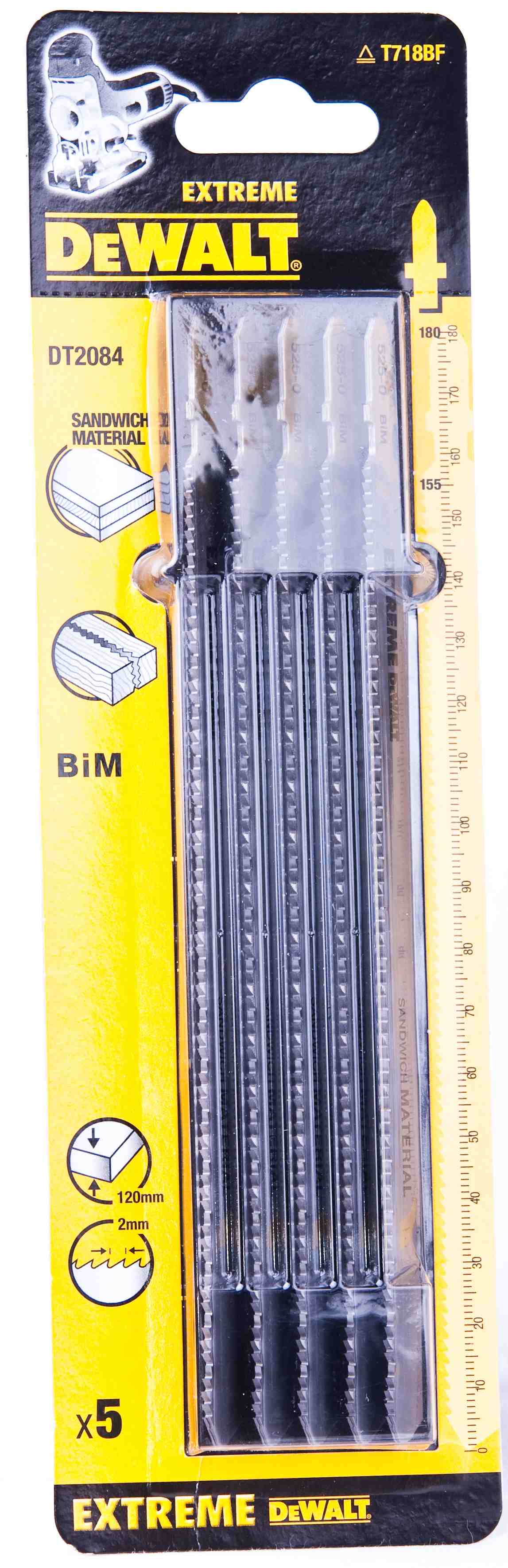DeWALT DT2084 Stichsägeblätter 180mm – Vielseitiges Schneiden von Laminat und Metall