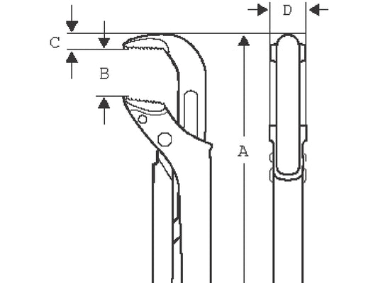 Bahco Szwed-Rohrschlüssel 90º – Patentierte Zahnanordnung für Optimalen Grip