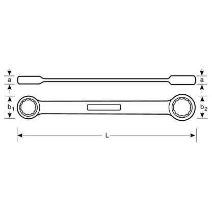 Bahco Ratschenringschlüssel 18 V 10–11 mm Doppelt Wirkender